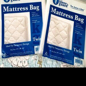 Kleer-guard twin size mattress bags, 2 bags, 39"x10"x87"